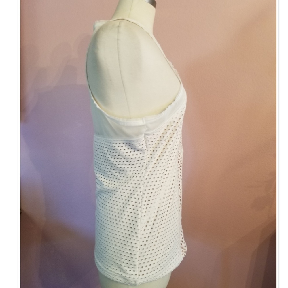 BCBGMaxAzria Katlin Geometric Mesh Tank - Picture 6 of 7